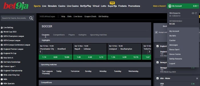 Bet9ja My Account