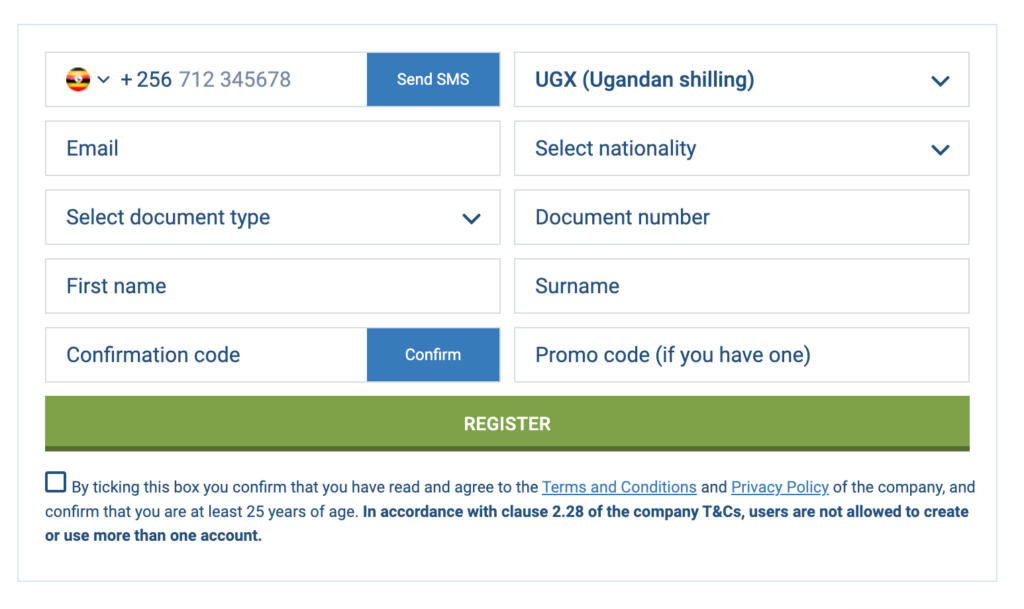 1xbet registration