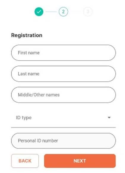  Second Step of Registration Details