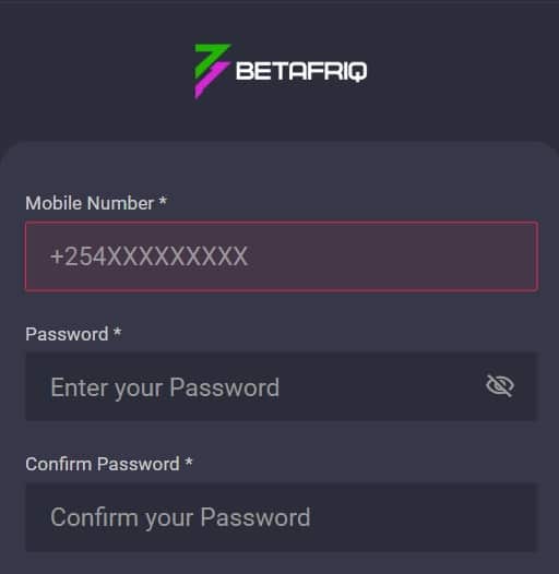 BetAfriq App Registration