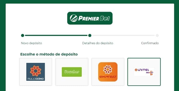 Depósito e Levantamento Premier Bet App