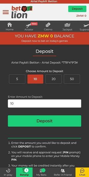 BetLion Deposit