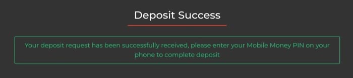 Deposit Completed