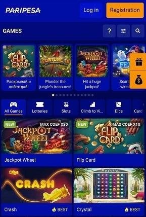 Casino Games on PariPesa App