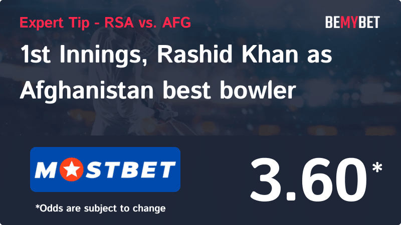 Banner showing the RSA vs. AFG betting tip.