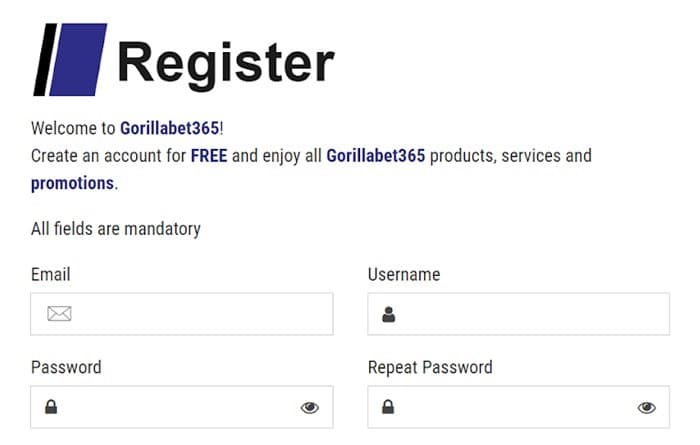 Gorillabet365 Online Registration 