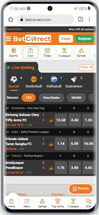 BetCorrect Live Betting